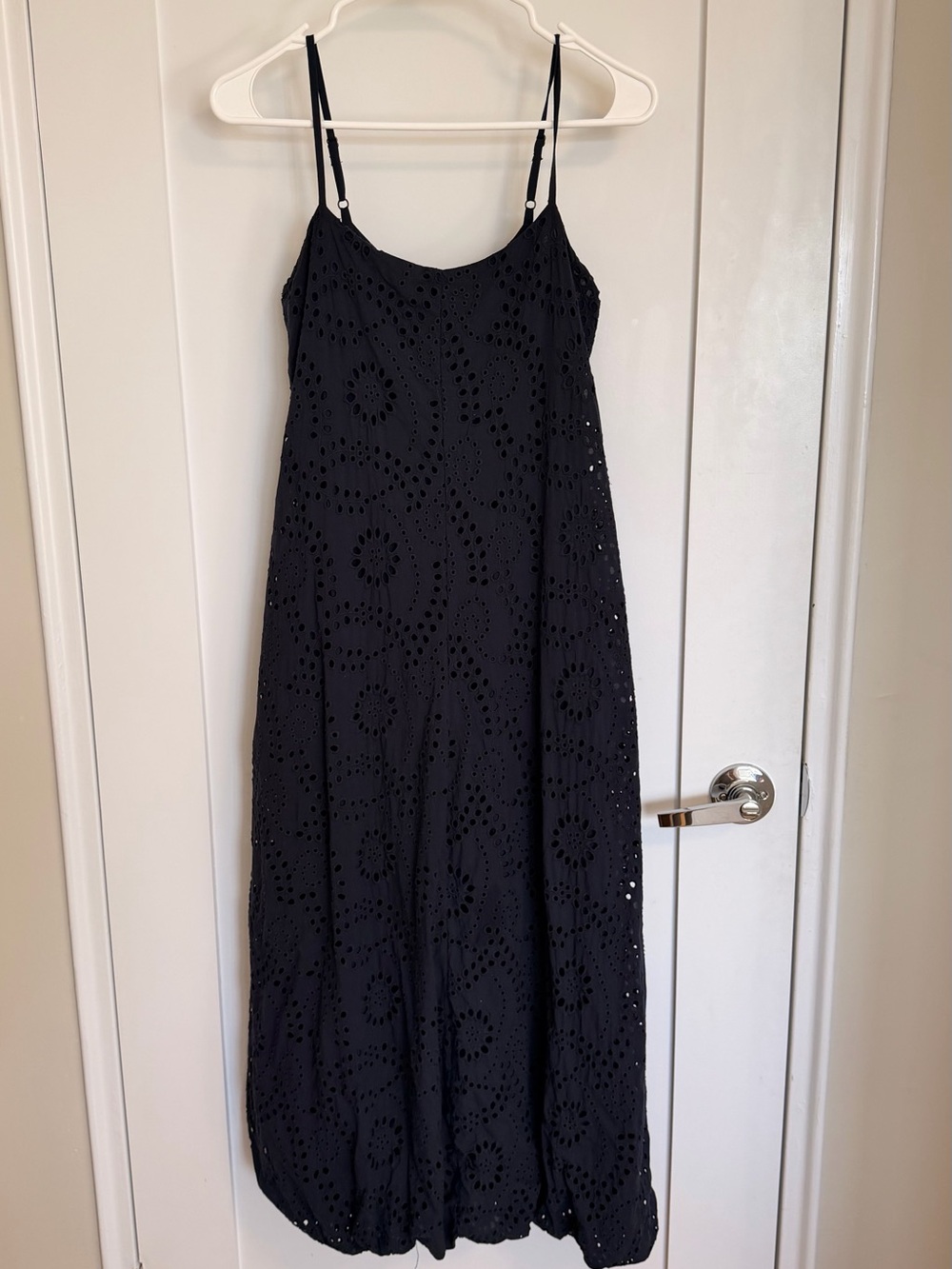 Young Fabulous and Broke Navy Eyelet Dress with Bubble Hem